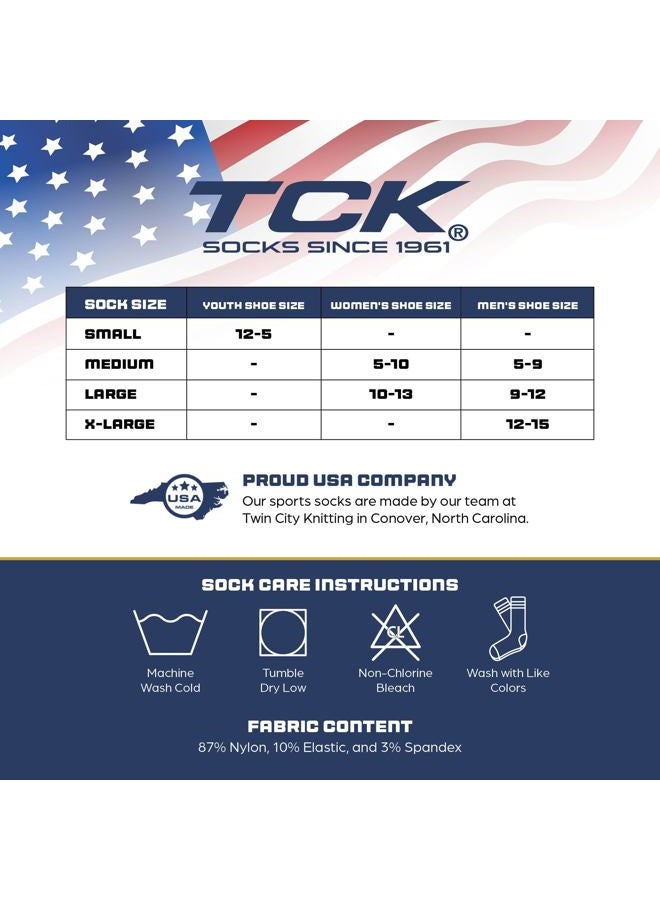 TCK Performance Baseball/Softball Socks (Black/White/Scarlet, Small) - Image 4