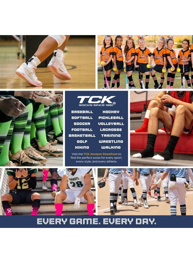 TCK Performance Baseball/Softball Socks (Black/White/Scarlet, Small) - Image 2