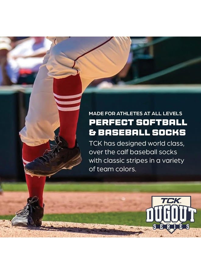 TCK Performance Baseball/Softball Socks (Black/White/Scarlet, Small) - Image 5