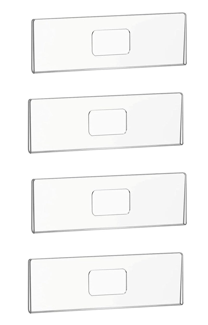 Anistuff Acrylic Wall Name Plate Holder Horizontal with Double Sided Tape Name Plates Set Small License Plates Frame for Office Home Classroom Teacher (4 Pcs) - Image 1