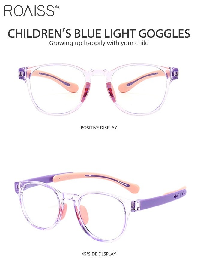 roaiss - Kids Blue Light Blocking Glasses, Anti Eyestrain Computer Glasses, Gaming Eyewear UV400 Protection with Light Weight TR90 Frame for Boys Girls and Children Age 3-12, Clear Purple - Image 1