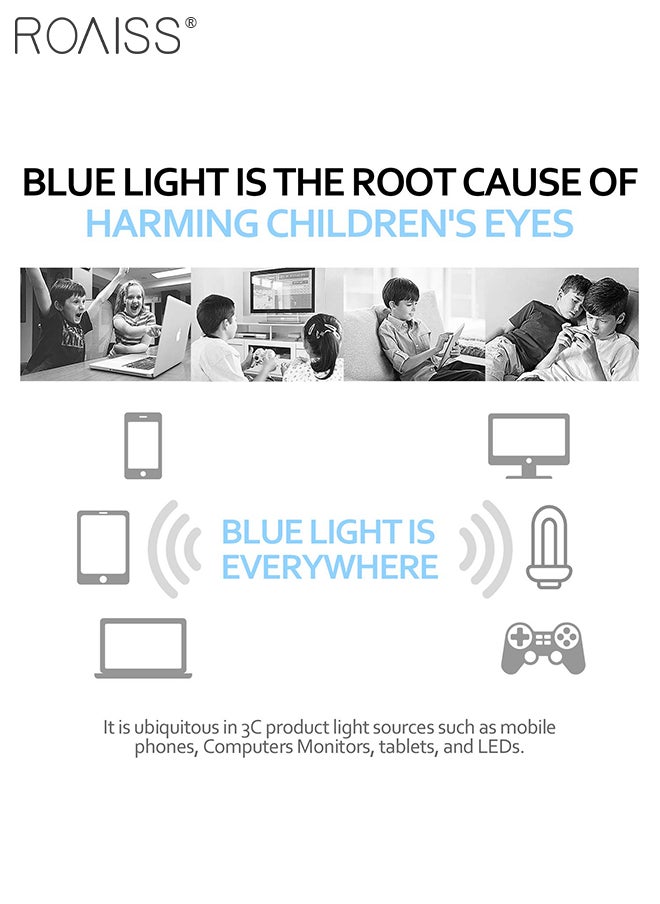 roaiss - Kids Blue Light Blocking Glasses, Anti Eyestrain Computer Glasses, Gaming Eyewear UV400 Protection with Light Weight TR90 Frame for Boys Girls and Children Age 3-12, Clear Purple - Image 1