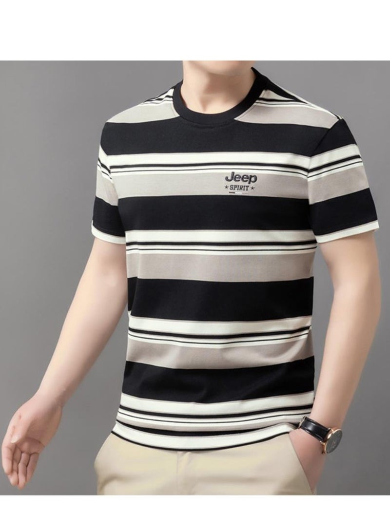 Jeep Men's  Short Sleeved T-shirt Round Neck Pullover Sweatshirt Simple Running Top  - Image 5