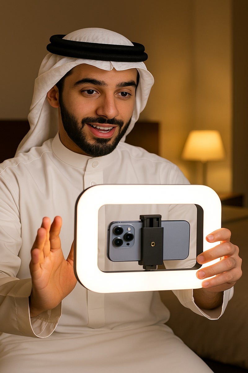 إيه آن د دبليو عدة تصوير بالفيديو مع حلقة إضاءة – مثبت يدوي للكاميرا والهاتف الذكي، ببطارية 8000mAh ووظيفة بنك الطاقة، إضاءة قابلة للتعديل للتصوير الخارجي، والتدوين، وتيك توك، ويوتيوب، وإنستغرام، وسناب شات، والمكياج - Image 2