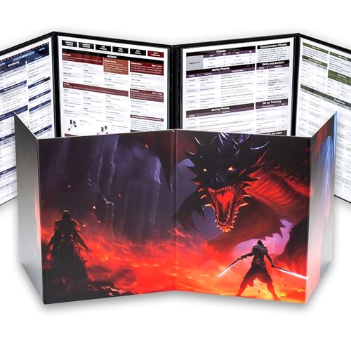 TIDYBOSS 4-Panel DM Screen | Customizable DND Dungeon Master Guide with Inserts for Dungeon Masters | D&D Starter Set | DND Starter kit d&d Accessories | DND Gifts | DND dm Supplies - Image 1