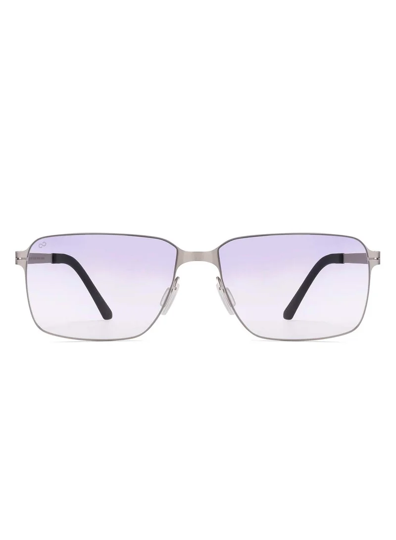 فينسينت تشيس Vincent Chase By Lenskart | Mid Gunmetal Blue Solid Full Rim Rectangular | Lounge Tints | Branded Latest and Stylish Sunglasses | 100% UV Protection (UV 400) | Unisex | Medium | VC S17426