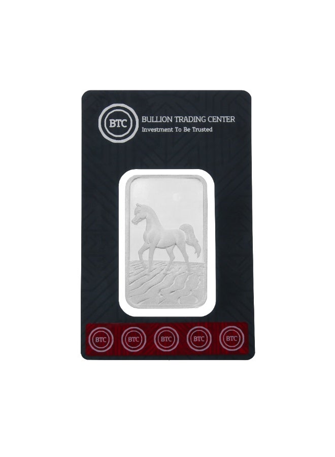سبيكة فضة بيتكوين وزنها 20 جرام حصان عربي