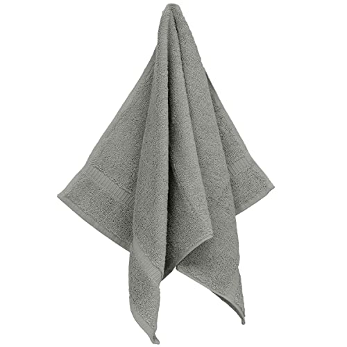 BC BARE COTTON Monogrammed Hand Towel, Personalized Gift, 16 x 30 Inches - Set of 2 - Silver Embroidered Towel - Extra Absorbent 100% Turkish Cotton- Soft Terry Finish - for Bathroom, Kitchen and Spa- Script M Gray - Image 3
