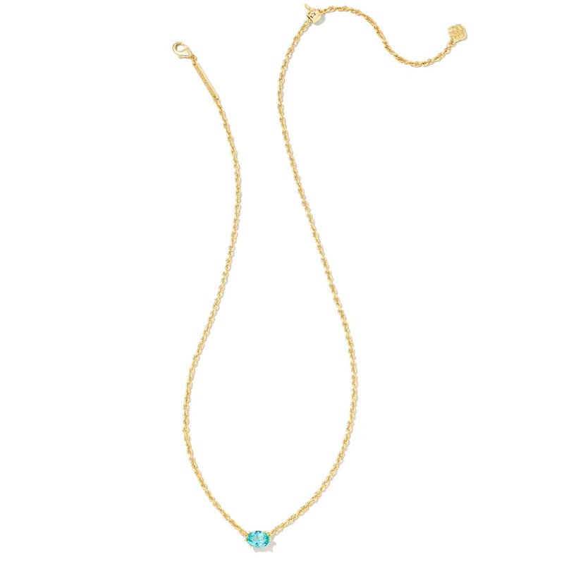 Kendra Scott Cailin 14k Gold-Plated Brass Pendant Necklace in Aqua Crystal, Fashion Jewelry For Women - Image 2