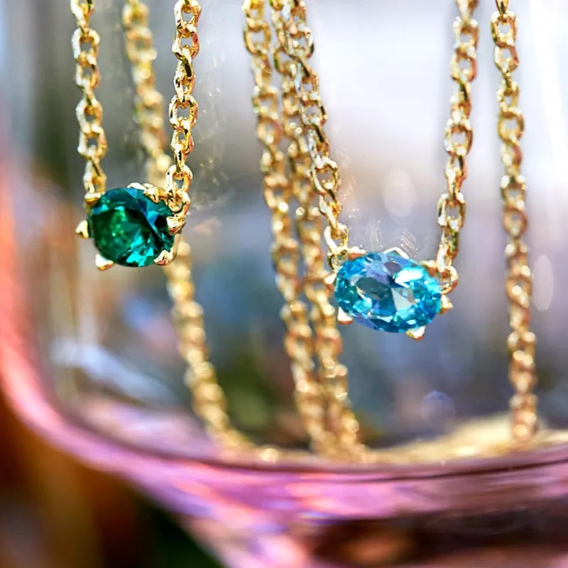 Kendra Scott Cailin 14k Gold-Plated Brass Pendant Necklace in Aqua Crystal, Fashion Jewelry For Women - Image 3