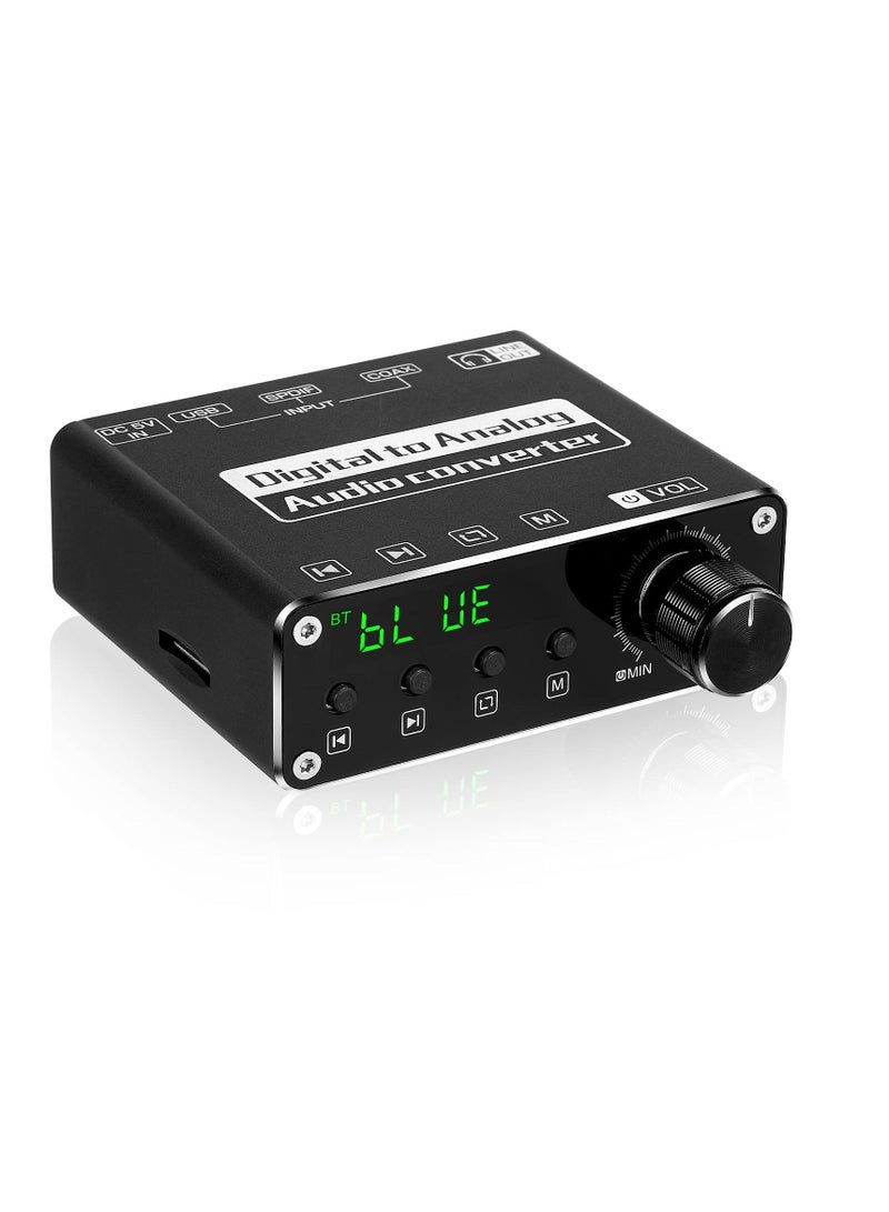 Mini S/PDIF Fiber Digital to Analog Audio Converter with Bluetooth USB DAC Amp - Image 1