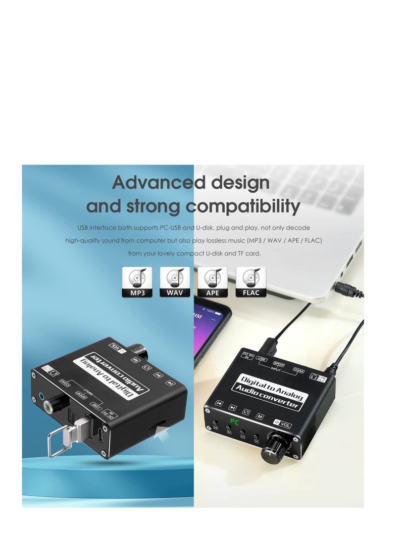 Mini S/PDIF Fiber Digital to Analog Audio Converter with Bluetooth USB DAC Amp - Image 3