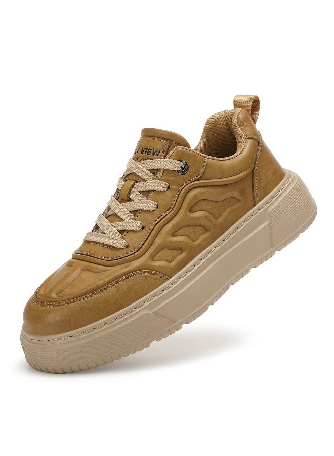 SKY VIEW Men's Fashion Shoes Ultrafine Fiber Vamp Casual Shoes For Men Non Slip Lace Up Chunky Sneakers Cushioned And Lightweight Low Top Walking Shoes - Image 1