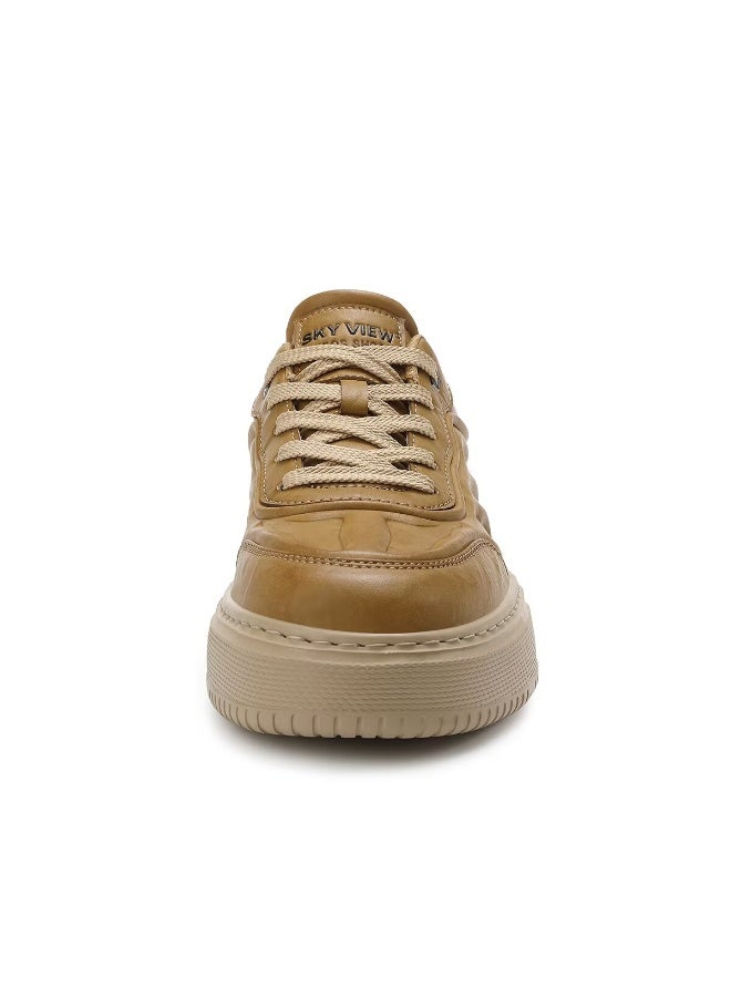 SKY VIEW Men's Fashion Shoes Ultrafine Fiber Vamp Casual Shoes For Men Non Slip Lace Up Chunky Sneakers Cushioned And Lightweight Low Top Walking Shoes - Image 3