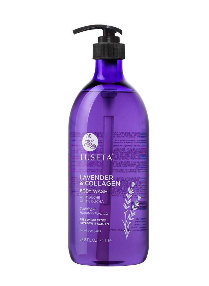 Luseta Luseta Lavender and Collagen Body Wash 33.8oz, Lightly Scented Daily Moisturizing Body Cleanser to Soothe & Relax  - Image 1
