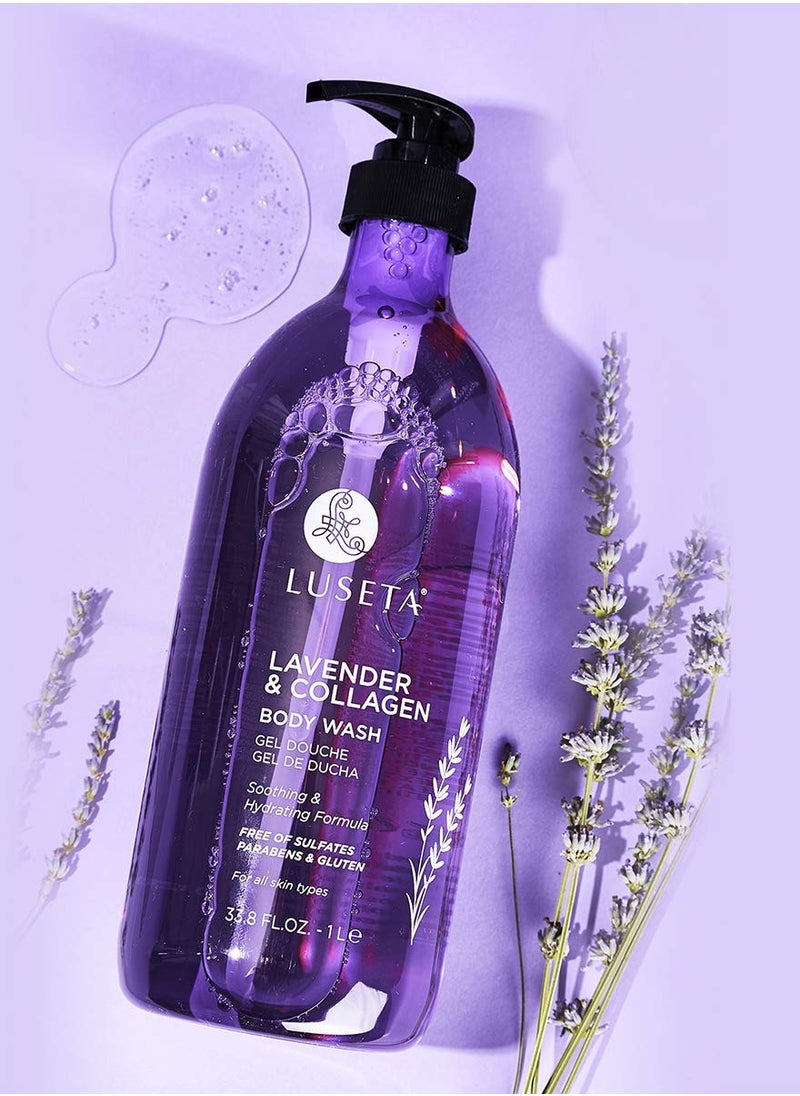 Luseta Luseta Lavender and Collagen Body Wash 33.8oz, Lightly Scented Daily Moisturizing Body Cleanser to Soothe & Relax  - Image 3