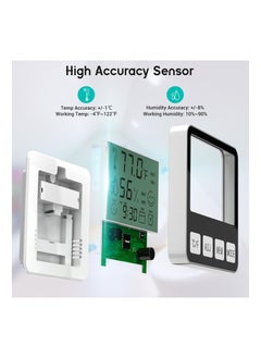 Excefore Digital Thermometer Hygrometer, Indoor Humidity Meter Room Temperature Sensor with Alarm Clock Date, Hydrometer for Humidity Monitor Gauge for Home, Baby Room, Office, Greenhouse  - Image 4