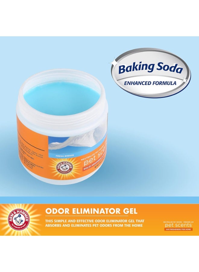 Arm & Hammer Pet Scents Gel Odor Eliminator - Fresh Breeze Solid Air Fresheners for Home - Strong Odor Eliminator Gel for Pet Smell - Room Deodorizer & Odor Absorber - Pet Safe Air Freshener, 15 oz - Image 2