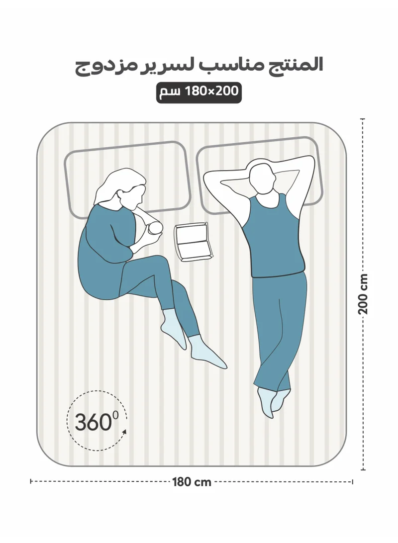 Donetella KING (180x200cm) Premium 3 Piece – 180×200 cm King Striped Fitted Sheet, and 35 cm Deep Pocket, Secure All-Around Elastic Fit, No Excess Fabric.  | Best Price UAE