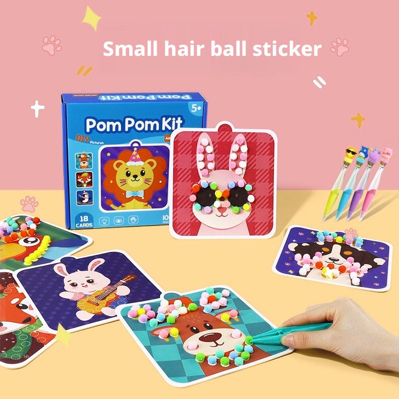 Children's DIY Pom-Pom Painting Kit, Creative Toy for Parent-Child Interaction - Image 1