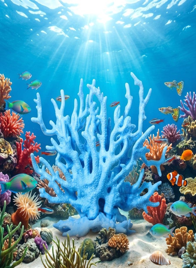 Psiriol Artificial Aquarium Coral Ornament, Plastic Fish Tank Plants Decoration, Fish Tank Fake Coral, Cute Fish Tank Decorations, Multi-Purpose Simulation Water Grass for Aquarium Landscape - Image 5