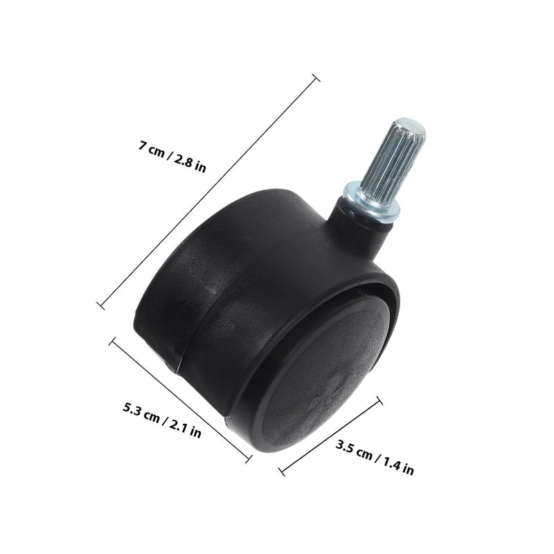 2Pcs Plastic Stem Casters For Laundry Rack Smooth Silent Swivel Wheels Replacement - Image 3