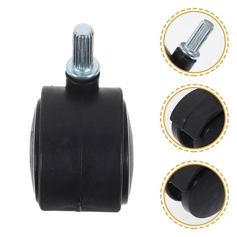 2Pcs Plastic Stem Casters For Laundry Rack Smooth Silent Swivel Wheels Replacement - Image 5