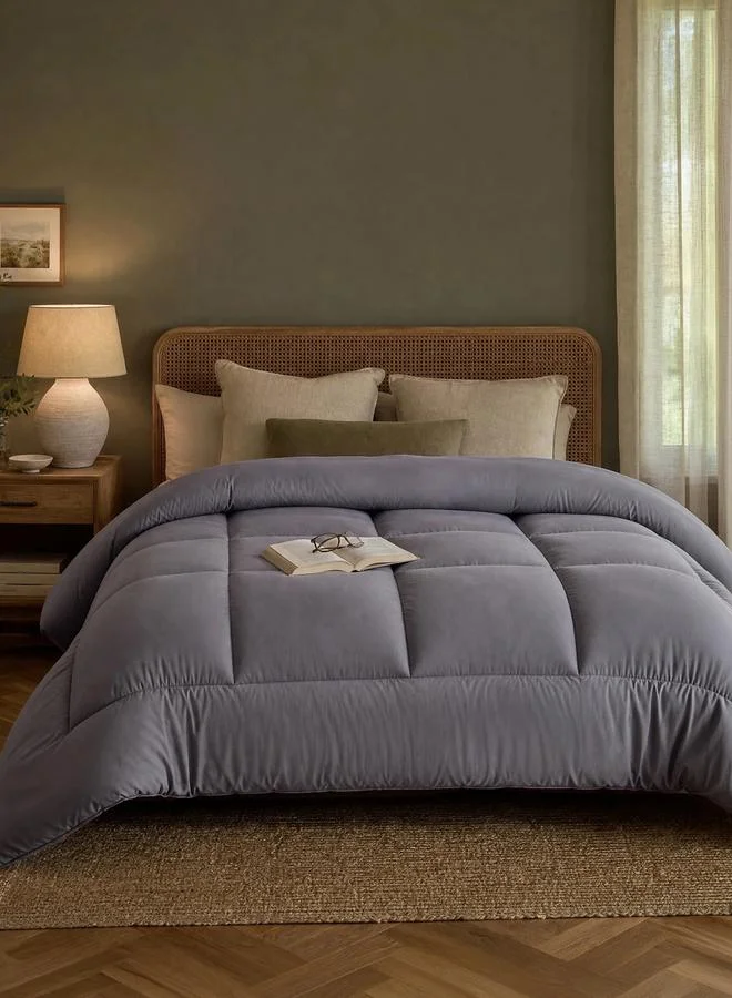 Styli Single Piece Solid Duvet Cover, 150x200cm Grey