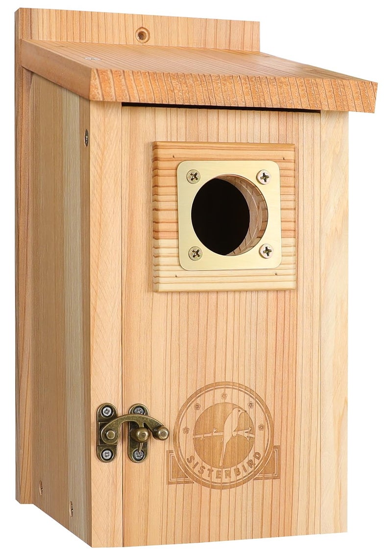 SISTERBIRD Bird Houses for Outside Clearance with Copper Guard, Cedar Bird House Outdoor, Bluebird Finch Swallow Wren Chickadee - Image 1
