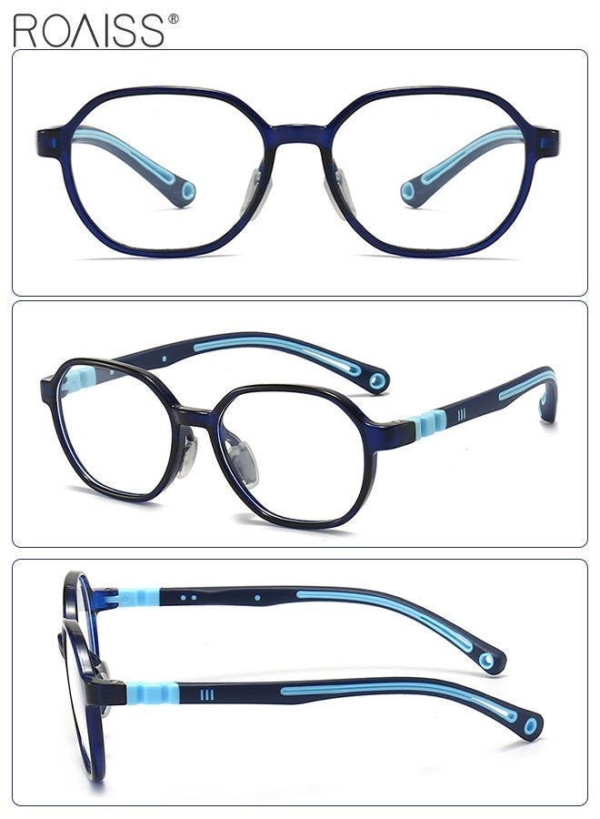 Kids Blue Light Blocking Glasses, Anti Eyestrain Computer Glasses, Gaming Eyewear UV400 Protection with Light Weight TR90 Frame for Boys Girls and Children Age 3-12, Dark Blue - Image 4