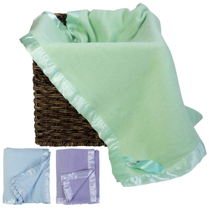 Natural Snuggles Bamboo Rayon Soft Light Green Toddler Security Blanket - Lime Green Baby Blanket with Satin Edging - Perfect for Naps, Car Carrier, Stroller Rides and Travel - 34 x 47 inches - Newborn Baby Blankie - Image 1