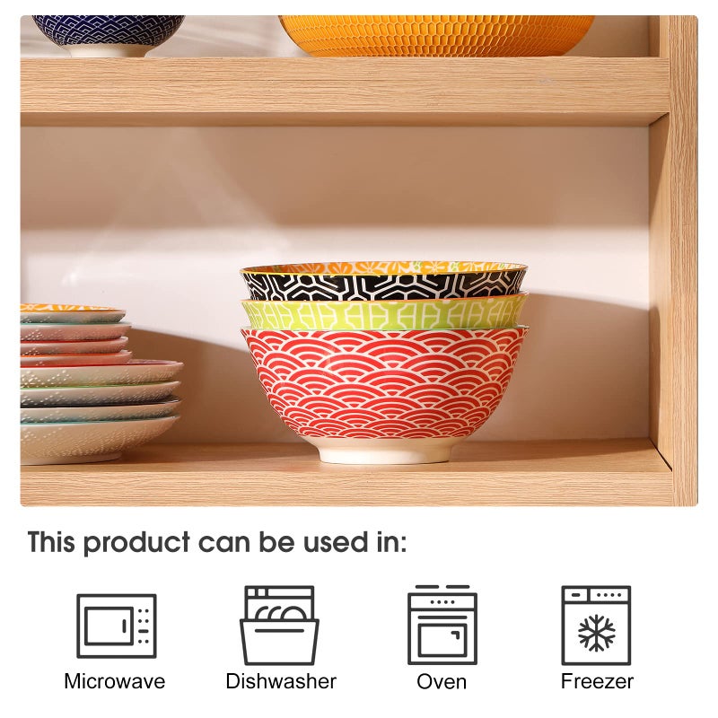 Metahom Salad Soup Bowls  Large Serving Bowls for Pho  Pasta Rarmen  48 Oz Stackable Ceramic Bowls for Kitchen  Set of 3  Microwave & Dishwasher Safe - Image 5