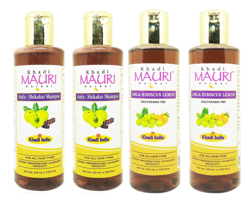 Khadi Mauri Amla Hibiscus Lemon & Amla Shikakai Shampoo - Pack of 4 (840 ml) - Image 2