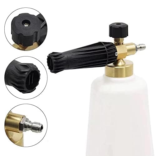 KRISHAK TOOLS Adjustable Snow Foam Cannon Heavy Duty Lance Blaster Wide Neck Bottle with 14 Quick Connector for Pressure Washer GunDetailing 1 Liter - Image 3
