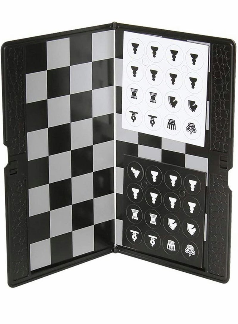 SYOSI Chess Set, 7.9-Inch Mini Chess Wallet Set, Magnetic Travel Folding Chess Board Game, Black and White Pieces Board Games, Educational Toys for Kids and Adults, 1 Pcs  - Image 2