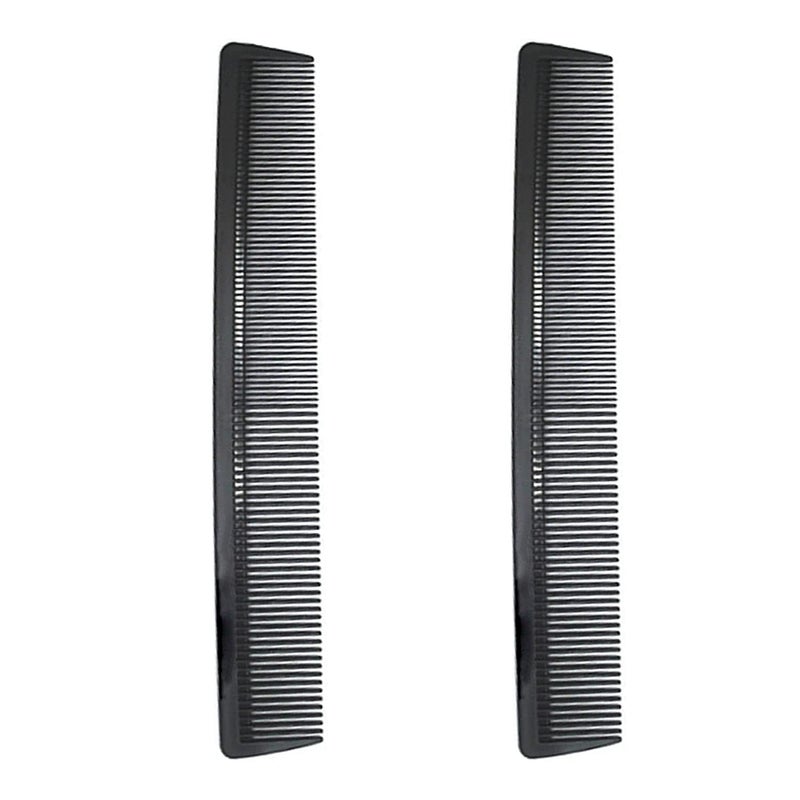 Carbon Fiber Cutting Comb  Professional 83 AntiStatic Heat Resistant Fine and Wide Tooth Comb for All Hair Types 2 Pack