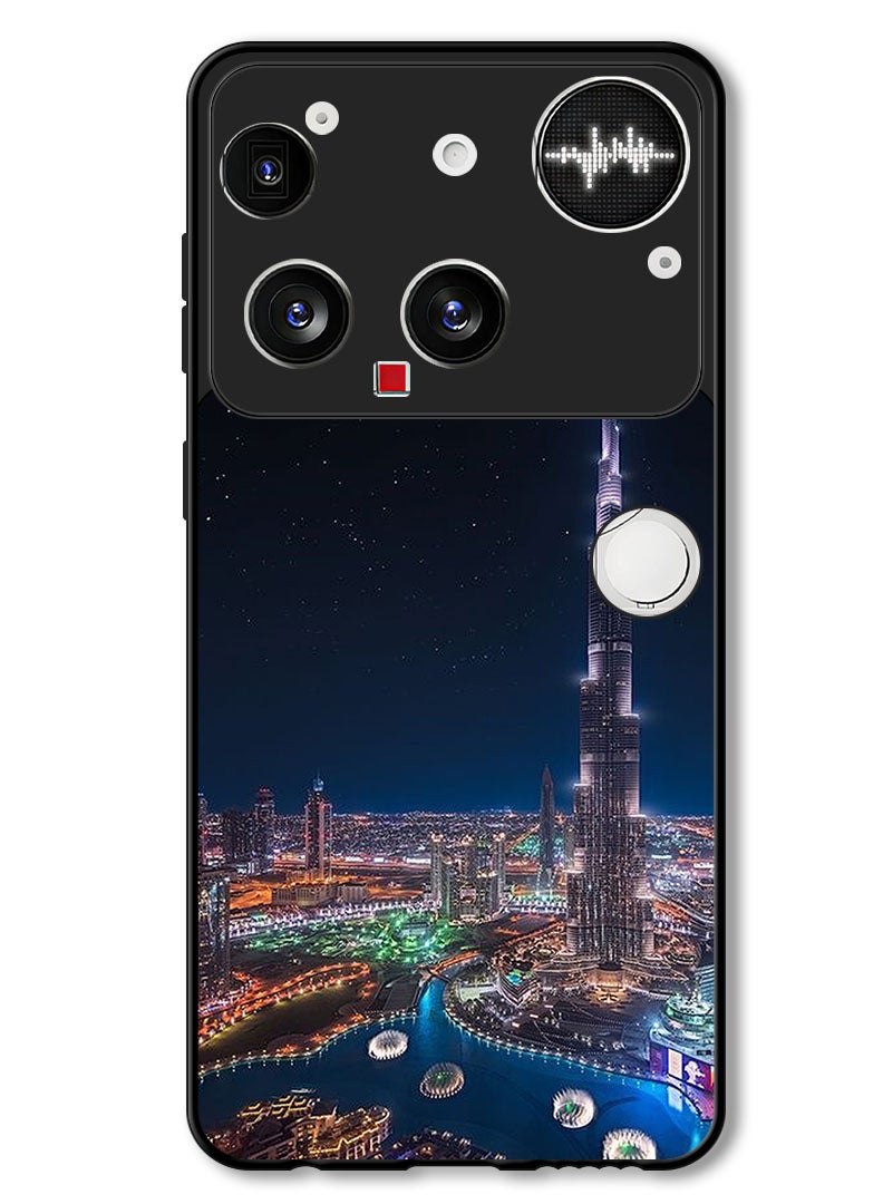 Theodor Case Compatible with Nothing Phone (3) 6.67 Inch Protection Shockproof Bumper Cover Burj Khalifa Night View - Image 1