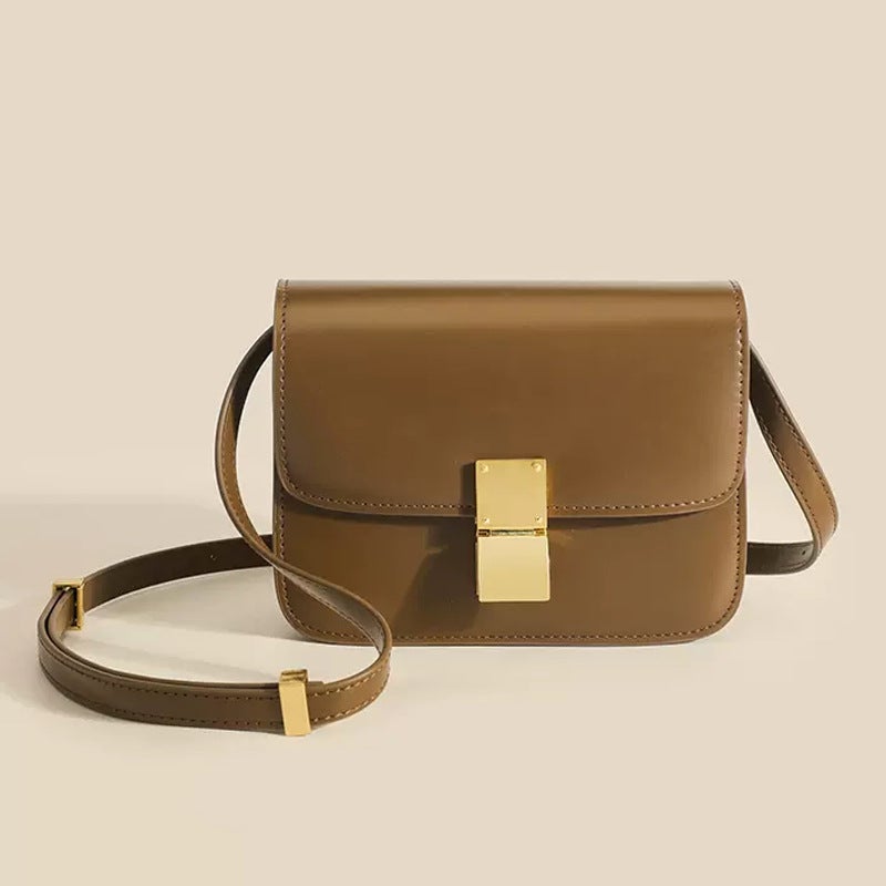 Genuine Leather Bxo Tofu Bag For Women Style High-End Fashion Versatile Retro Small Square Bag Single Shoulder Crossbody Bag - Image 1