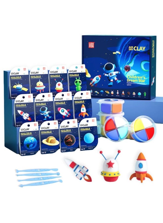 PLAYZO Air Dry Clay Kit for Kids – 12 Colours DIY Modelling Clay Set with Tools, Creative Educational Craft Toy Gift for Boys & Girls (Non-Toxic) - Image 1