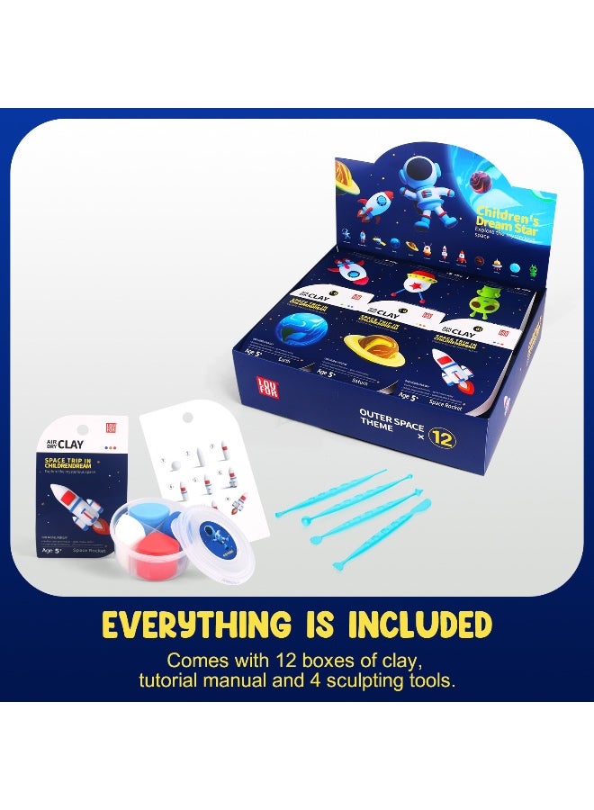 PLAYZO Air Dry Clay Kit for Kids – 12 Colours DIY Modelling Clay Set with Tools, Creative Educational Craft Toy Gift for Boys & Girls (Non-Toxic) - Image 4