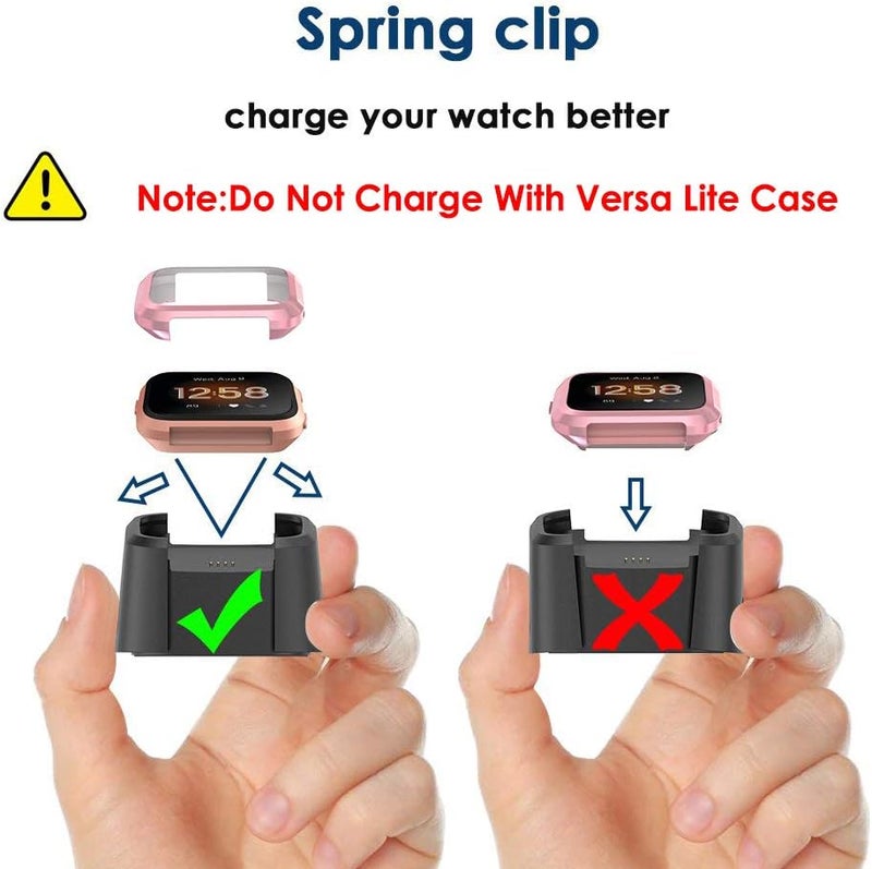 Simpeak Screen Protector Bumper Case Compatible with Fitbit Versa Lite SmartwatchPack of 5 All Around Screen Protective Case Rose PinkClearSilverBlackRose Gold - Image 2