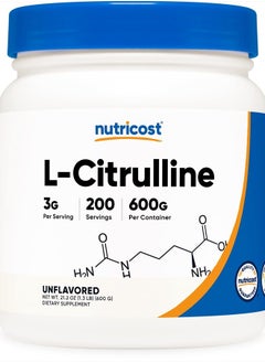 Nutricost مسحوق قاعدة السيترولين النقي - 600 جرام  - Image 1