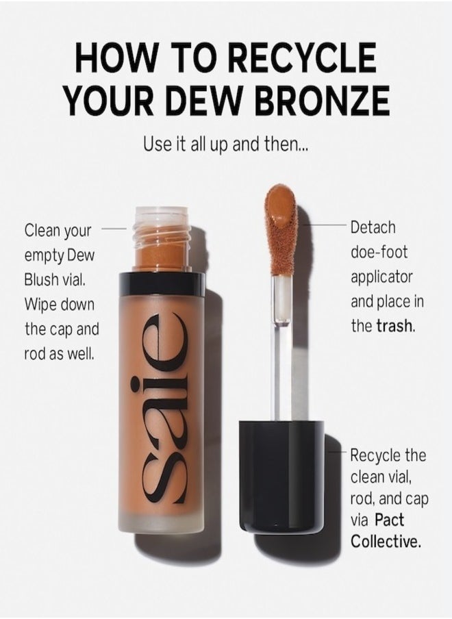 Saie - Dew  Bronze Liquid Bronzing Cream , Swim - light - medium to tan with warm undertones 12ml - Soft-Focus Flawless Glow - Image 1