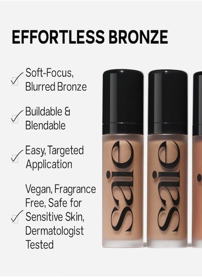 Saie - Dew  Bronze Liquid Bronzing Cream , Swim - light - medium to tan with warm undertones 12ml - Soft-Focus Flawless Glow - Image 1