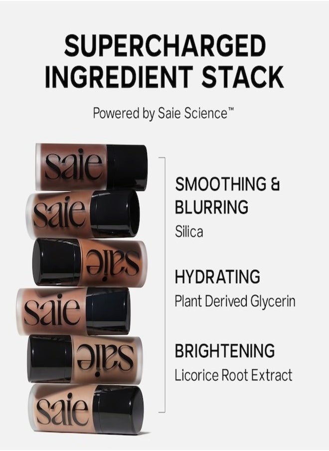 Saie - Dew  Bronze Liquid Bronzing Cream , Swim - light - medium to tan with warm undertones 12ml - Soft-Focus Flawless Glow - Image 1