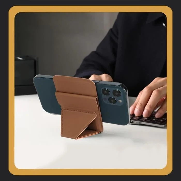 Polhammobile Polham Magsafe Wallet Case Card Holder with Stand for Iphone 12,13,14 Series, Ultra Thin Leather Magsafe