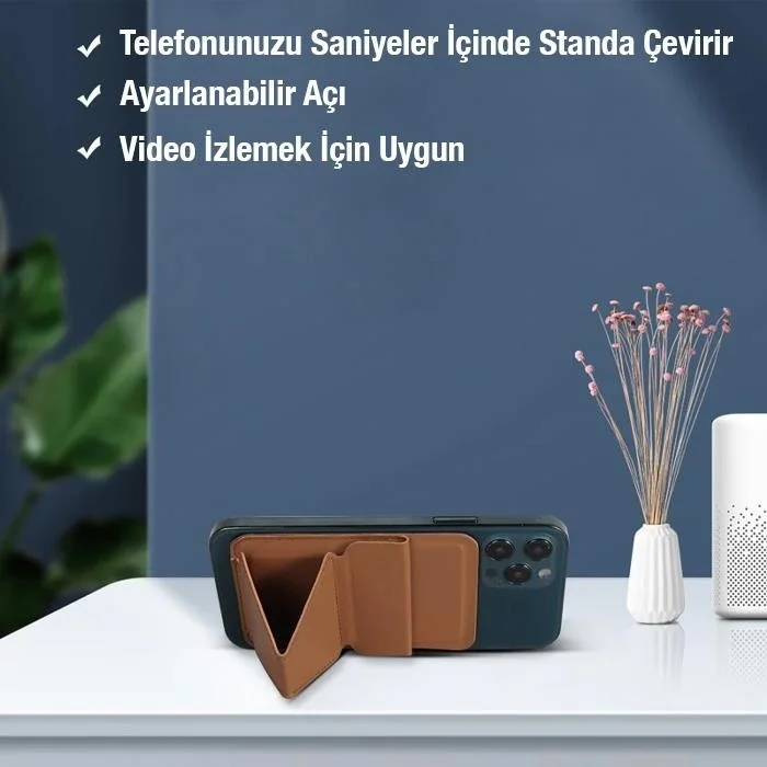 Polhammobile Polham Magsafe Wallet Case Card Holder with Stand for Iphone 12,13,14 Series, Ultra Thin Leather Magsafe