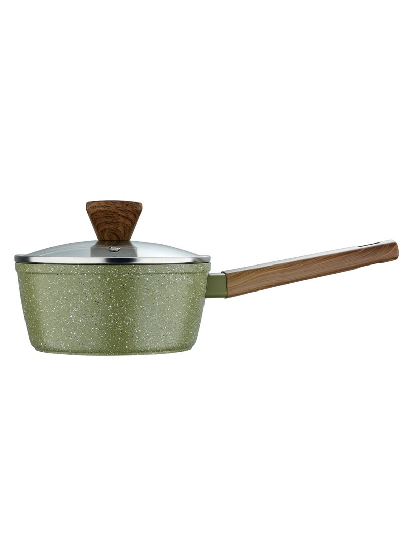 BERGNER ACADIA FORGED ALUMINUM  SAUCEPAN W LID 16X7.5CM WITH  INDUCTION BOTTOM, GREEN COLOR, BG56238GR  - Image 2
