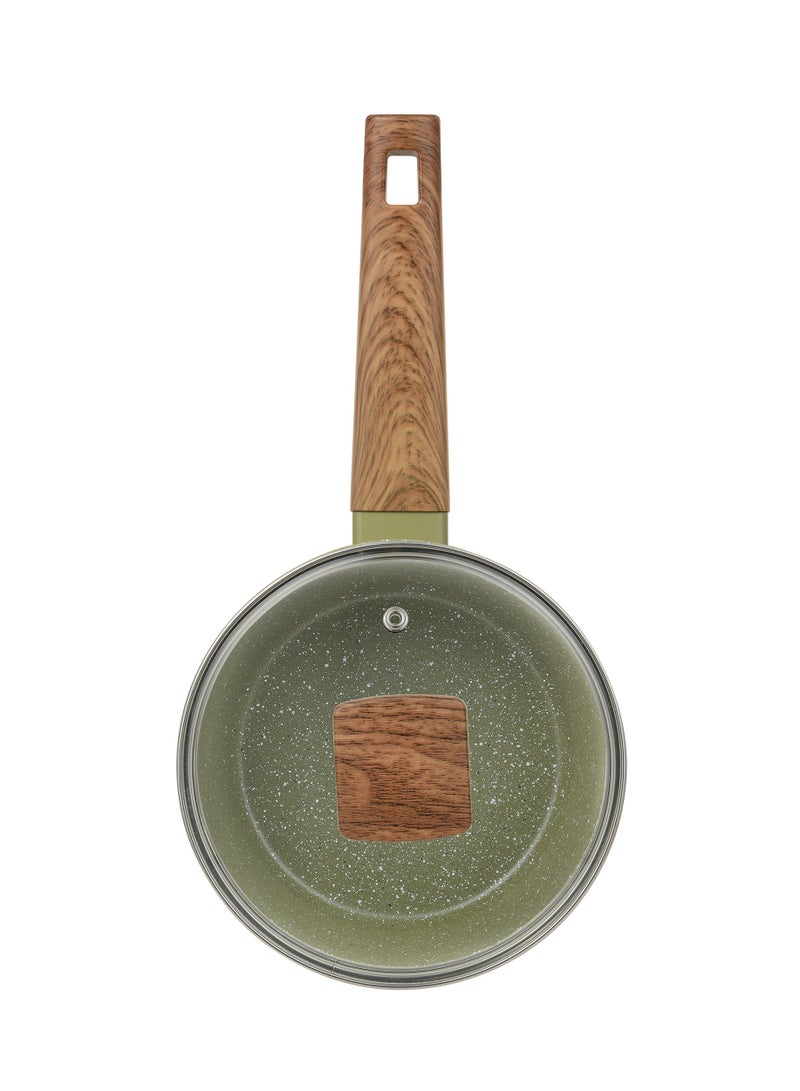 BERGNER ACADIA FORGED ALUMINUM  SAUCEPAN W LID 16X7.5CM WITH  INDUCTION BOTTOM, GREEN COLOR, BG56238GR  - Image 3