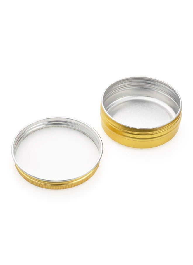 Foraineam - Foraineam 24 Pack 2 oz Round Aluminum Lip Balm Tin Cans with Screw Top Lids - Golden Cosmetic Sample Containers - Metal Empty Tins Travel Storage Tin Jars for Salve, Spice or Crafts - Image 1